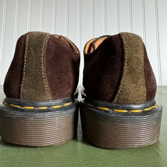 VTG England Two Tone Oxfords/Low Boots in Brown & Green Suede #1461-84 - Picture 7 of 10